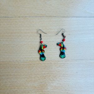 Colorful Toucan Acrylic Earrings